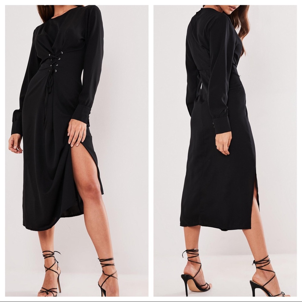 Corset front midi dress